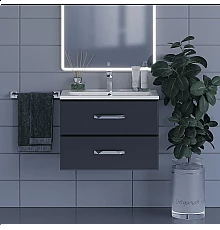 Тумба под раковину для ванной комнаты Uperwood Foster (70 см, подвесная, черная)