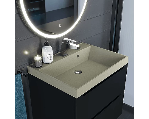 Купить Раковина кварцевая для ванной Uperwood Classic Quartz (70 см, бежевая матовая, десерт) в магазине сантехники Santeh-Crystal.ru