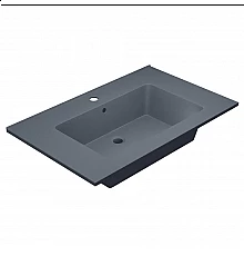 Раковина для ванной полувстраиваемая Uperwood Parma Quartz (75 см, серая матовая, бетон)