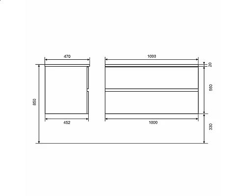 Купить Тумба с раковиной для ванной Uperwood Barsa (100 см, раковина белая, подвесная тумба белая/дуб сонома) в магазине сантехники Santeh-Crystal.ru