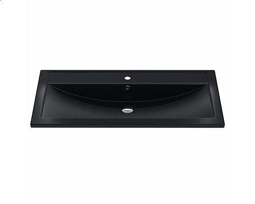 Заказать Раковина кварцевая для ванной Uperwood Foster Quartz (100 см, черная матовая, космос) в магазине сантехники Santeh-Crystal.ru