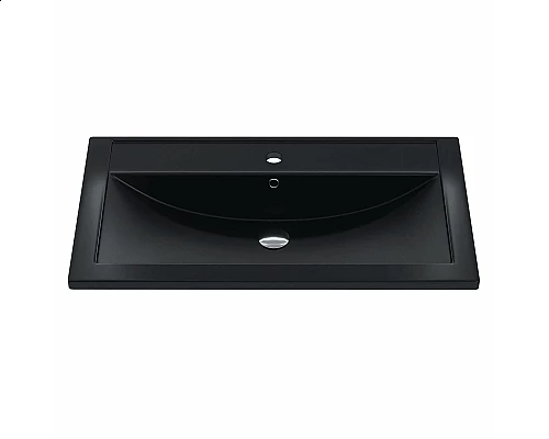 Купить Раковина кварцевая для ванной Uperwood Foster Quartz (80 см, черная матовая, уголь) в магазине сантехники Santeh-Crystal.ru