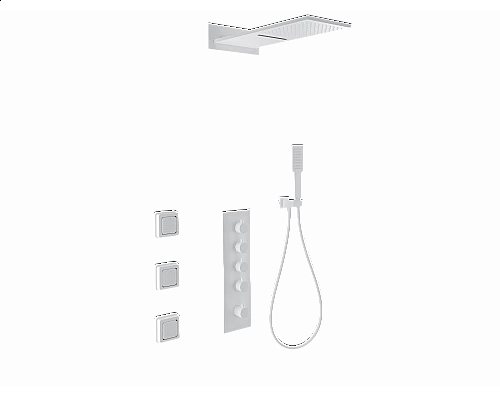 Душевая система с термостатом встраиваемая WONZON & WOGHAND, Белый матовый (WW-D4100-MW)