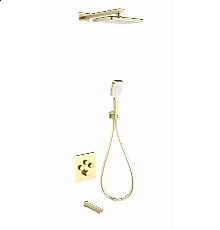 Душевая система с термостатом встраиваемая WONZON & WOGHAND, Брашированное золото (WW-B4005-BG)