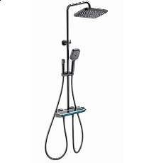 Душевая система с термостатом WONZON & WOGHAND, Черный матовый (WW-B4174-MB)