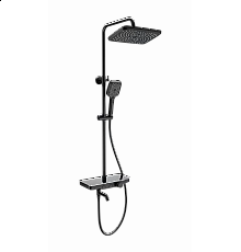 Душевая система с термостатом WONZON & WOGHAND, Черный матовый (WW-B3099-A-MB)