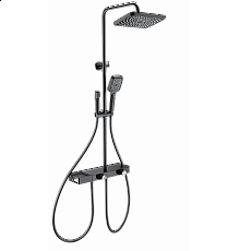 Душевая система с термостатом WONZON & WOGHAND, Черный матовый (WW-B4161-MB)