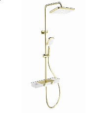 Душевая система с термостатом WONZON & WOGHAND, Брашированное золото (WW-B3552-BG)