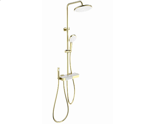 Душевая система с термостатом WONZON & WOGHAND, Брашированное золото (WW-B3580-BG)