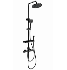 Душевая система с термостатом WONZON & WOGHAND, Черный матовый (WW-C3017-A1-MB)