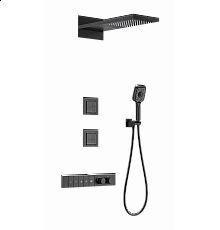 Душевая система с термостатом встраиваемая WONZON & WOGHAND, Черный матовый (WW-D4538-A-MB)