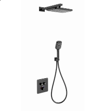 Душевая система с термостатом встраиваемая WONZON & WOGHAND, Черный матовый (WW-B4003-MB)