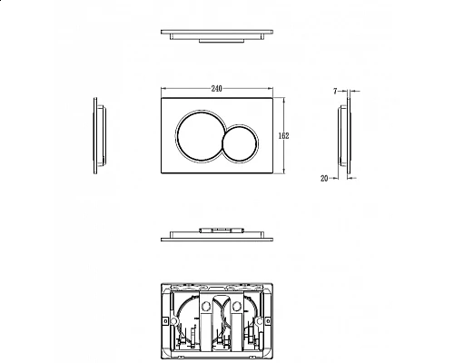 Кнопка смыва для инсталляции WONZON & WOGHAND, Хром (WW-IB232-CR)