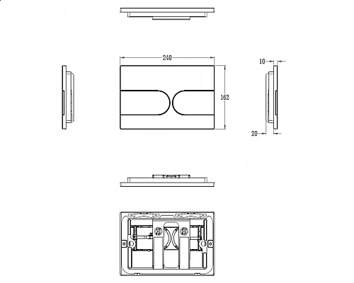 Кнопка смыва для инсталляции WONZON & WOGHAND, Черный матовый (WW-IB233-MB)