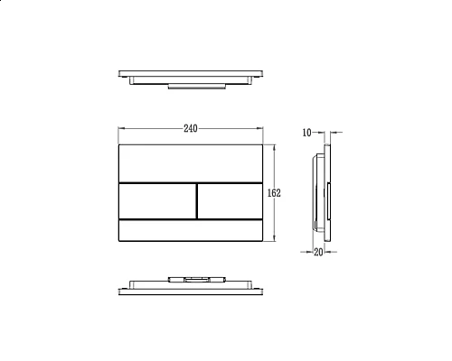 Кнопка смыва для инсталляции механическая WONZON & WOGHAND, Брашированный никель (WW-IB235-BN)