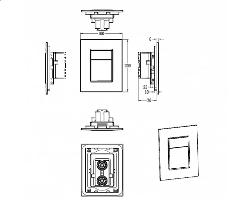 Кнопка смыва для инсталляции WONZON & WOGHAND, Темный графит (WW-IB256-BGM)