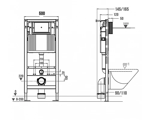 Система инсталляции для унитаза WONZON & WOGHAND механическая (WW-TI739A)