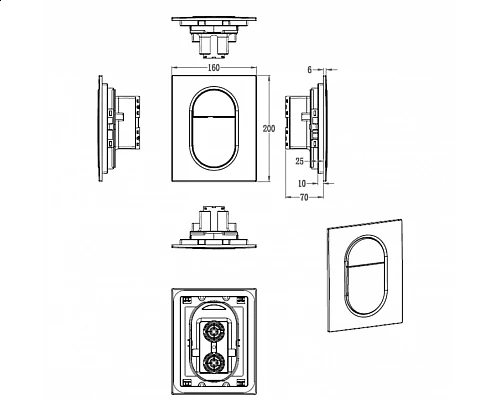 Кнопка смыва для инсталляции WONZON & WOGHAND, Хром (WW-IB257-CR)
