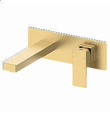 Смеситель для раковины встраиваемый WONZON & WOGHAND CUBE 2.0, Брашированное золото (WW-88869068-BG)