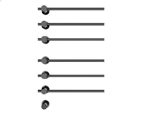 Полотенцесушитель электрический встраиваемый WONZON & WOGHAND, Темный графит (WW-AL366-GM)