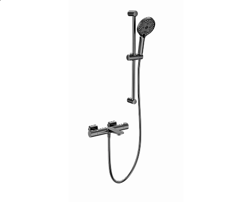 Смеситель для ванны с душевым гарнитуром и термостатом WONZON & WOGHAND, Темный графит (WW-C2021-A-BGG)