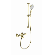 Смеситель для ванны с душем и термостатом WONZON & WOGHAND, Брашированное золото (WW-C2002-A-BG)
