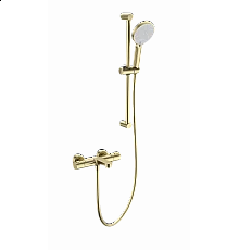 Смеситель для ванны с душем и термостатом WONZON & WOGHAND, Брашированное золото (WW-C2018-A-BG)