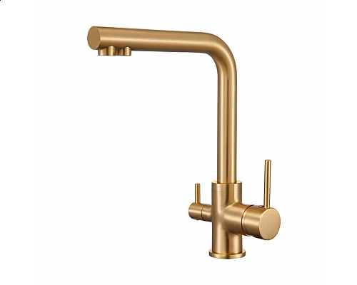 Смеситель для кухни c подключением фильтра питьевой воды RIMERO RM4399MG (Матовое золото)