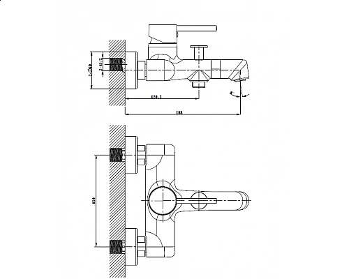 Смеситель для ванны AltroBagno Metropoli 0219 OrSp