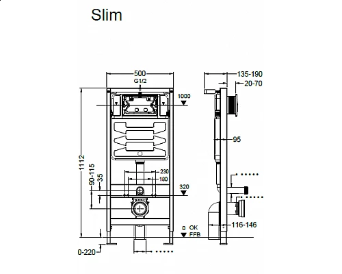 Инсталляция для унитаза с кнопкой AltroBagno PCC 601AQ+005BQ