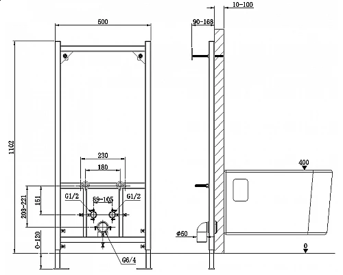 Инсталляция для биде AltroBagno Bidet Frame 651A